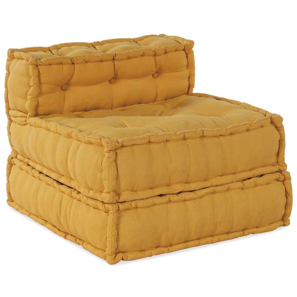 Modular Sofa 4 pcs Yellow Fabric