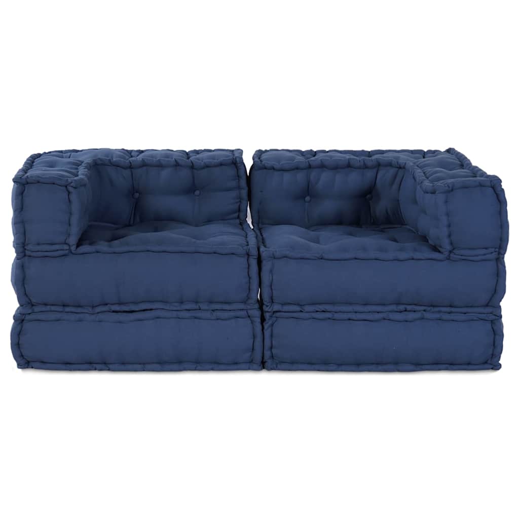 Canapé modulaire 2 pcs Indigo 140 x 70 x 56 cm Tissu