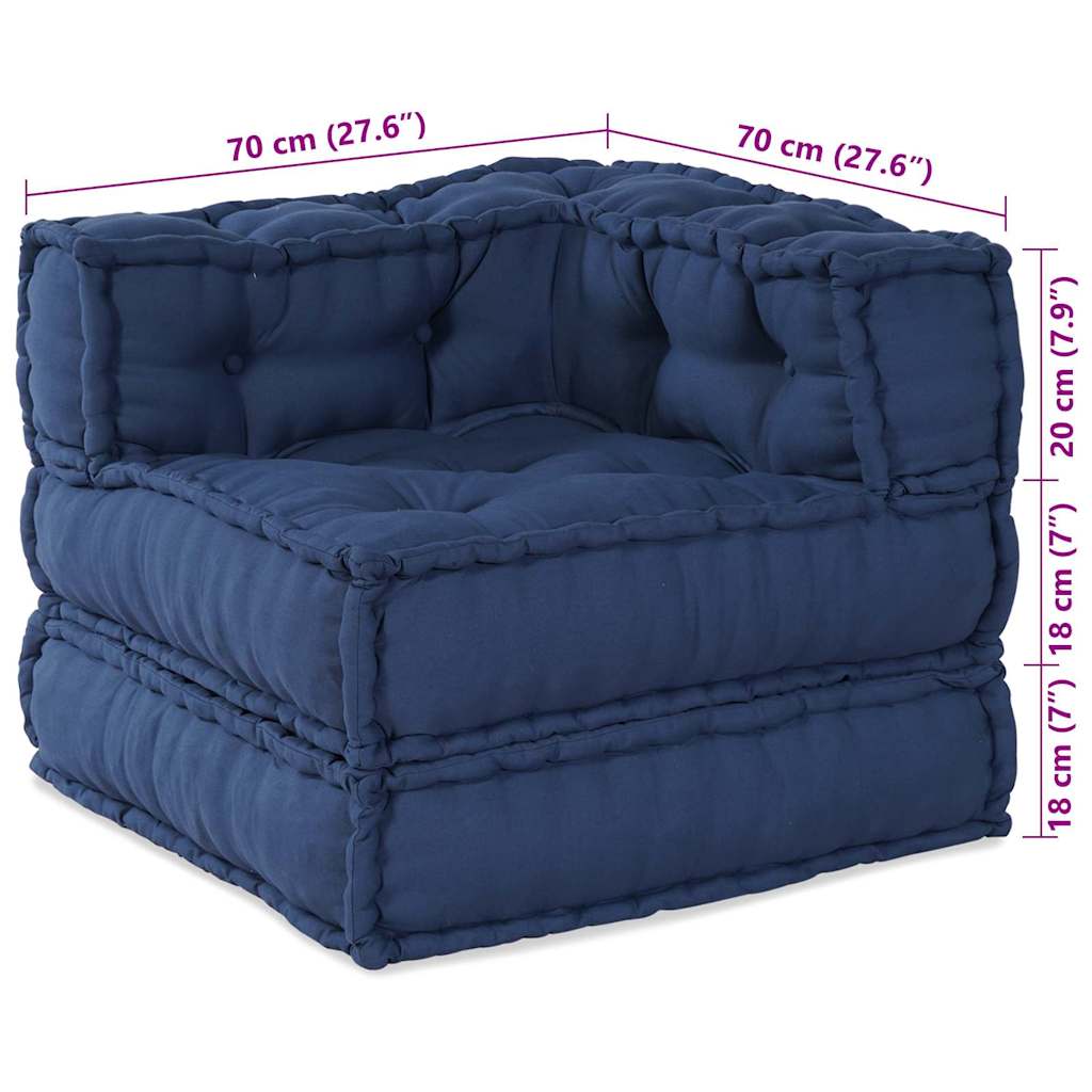 Canapé modulaire 2 pcs Indigo 140 x 70 x 56 cm Tissu