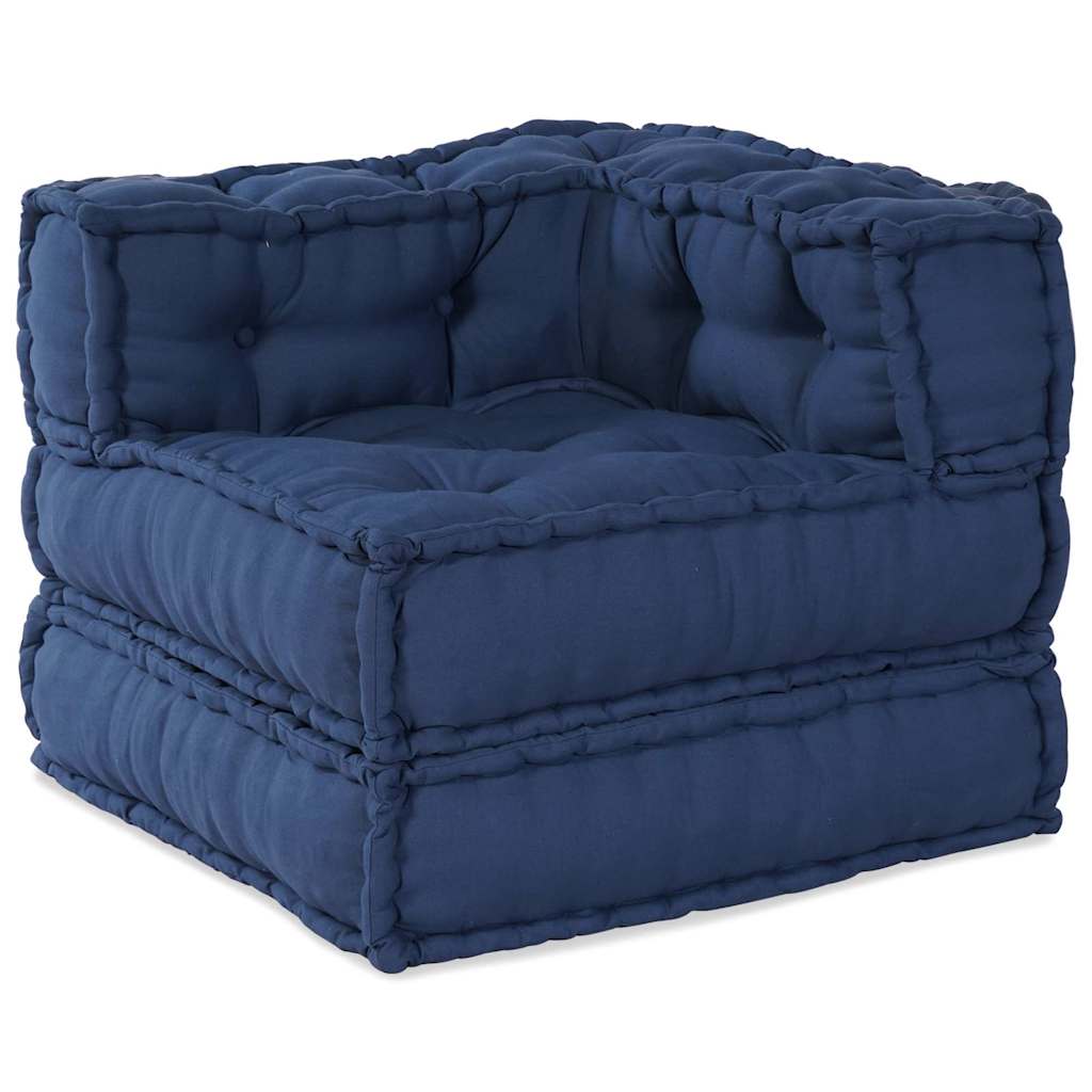 Modular Sofa 3 pcs Indigo Fabric