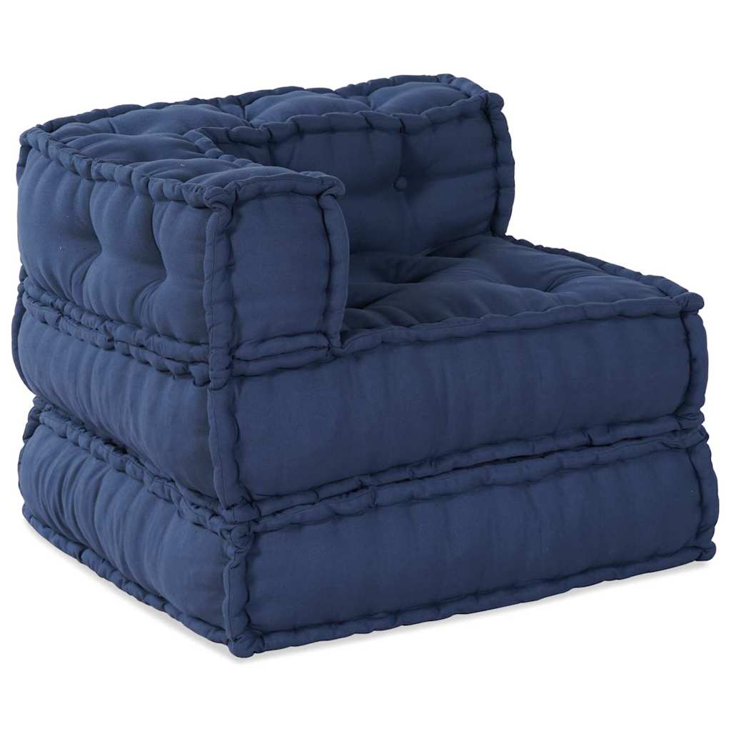 Modular Sofa 3 pcs Indigo Fabric