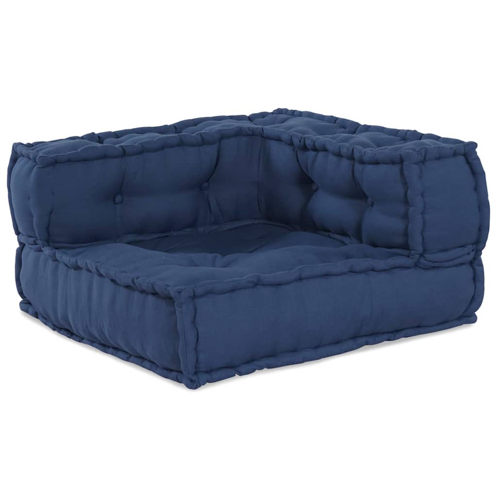 Modular Sofa 3 pcs Indigo Fabric
