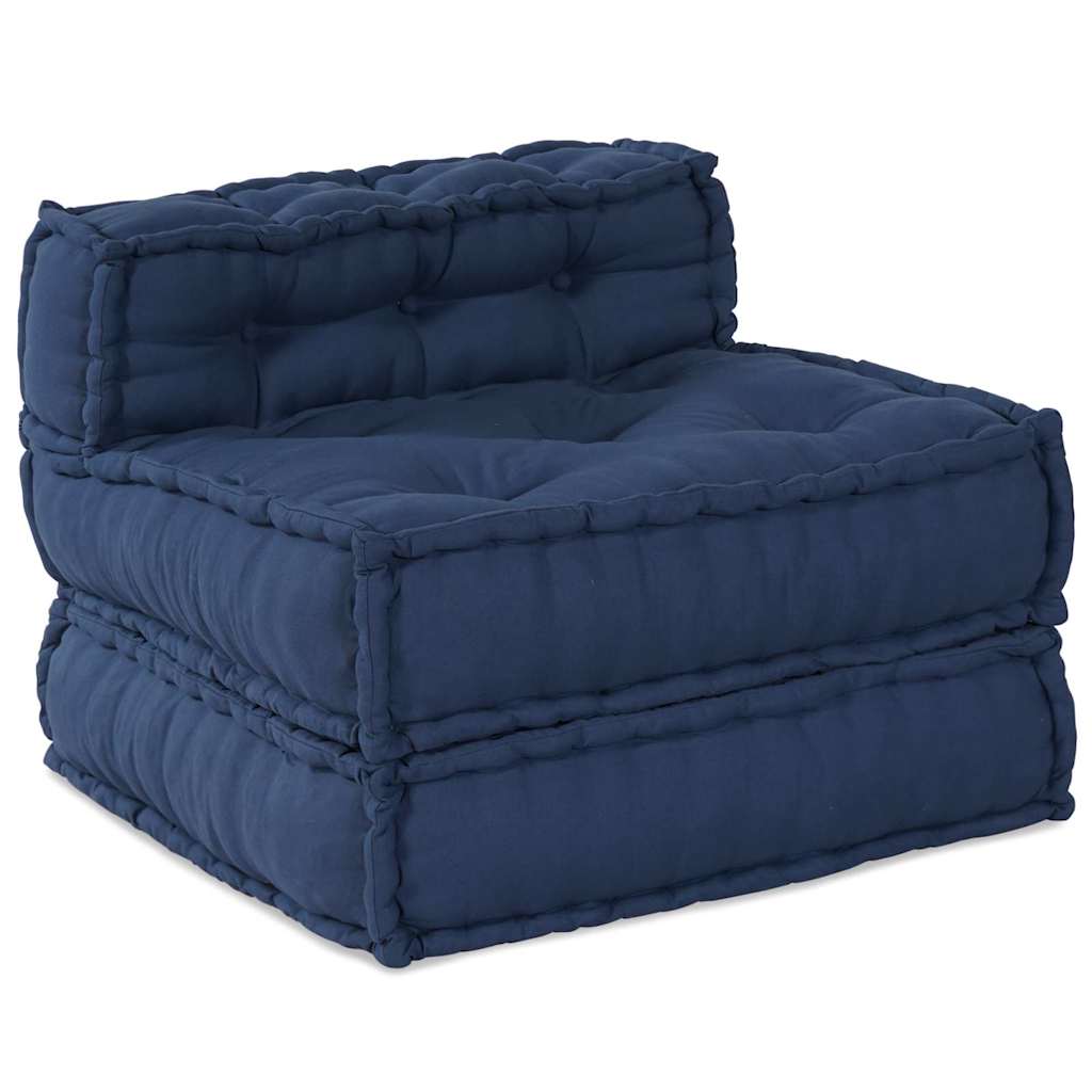 Modular Sofa 3 pcs Indigo Fabric