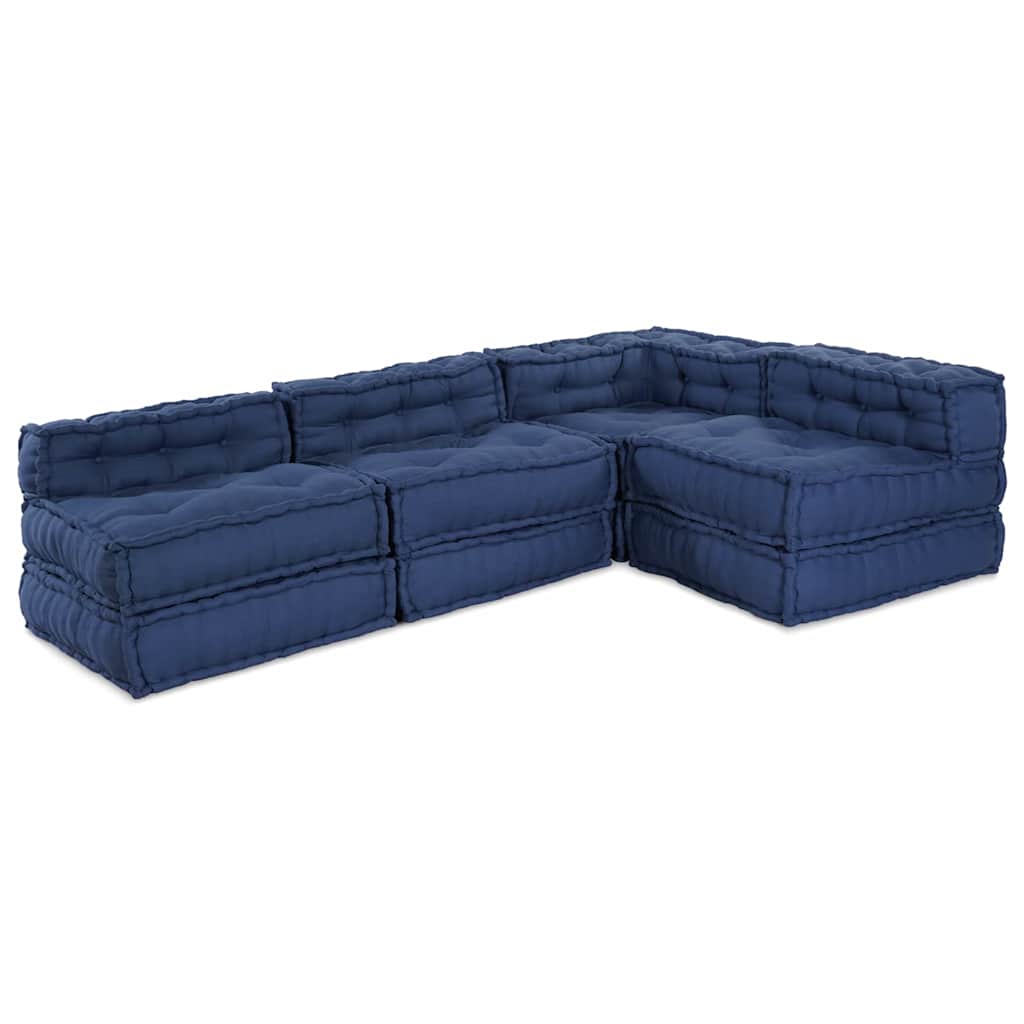 Modular Sofa 4 pcs Indigo Fabric