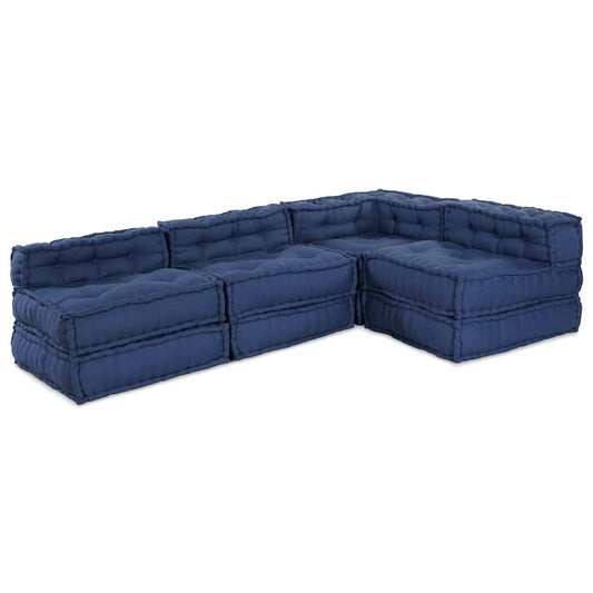Modulares Sofa 4 pcs Indigo Stoff