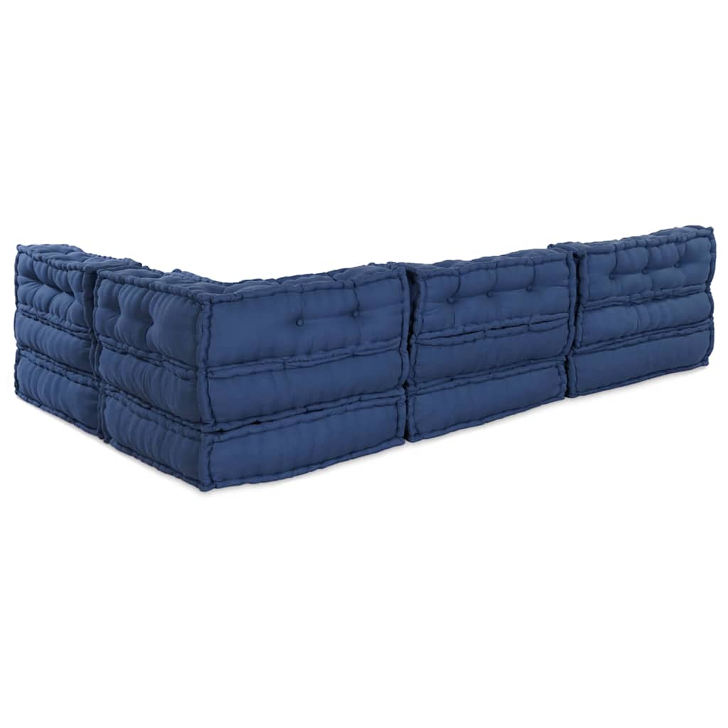Modular Sofa 4 pcs Indigo Fabric