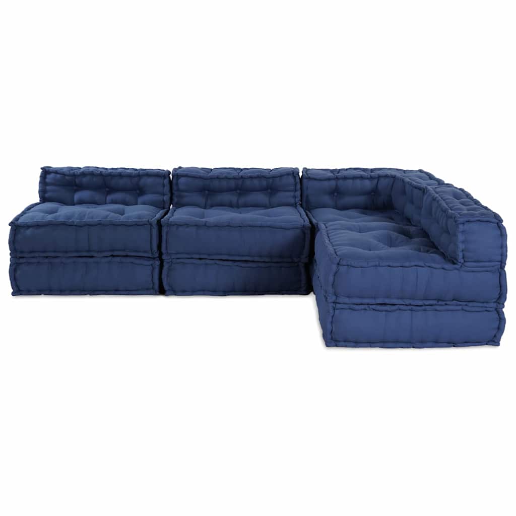 Modular Sofa 4 pcs Indigo Fabric
