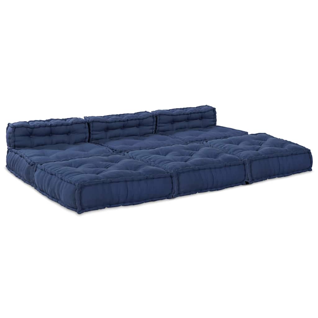 Modular Sofa 4 pcs Indigo Fabric