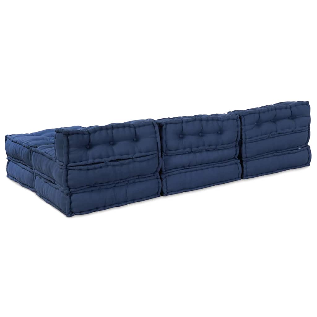Modular Sofa 4 pcs Indigo Fabric