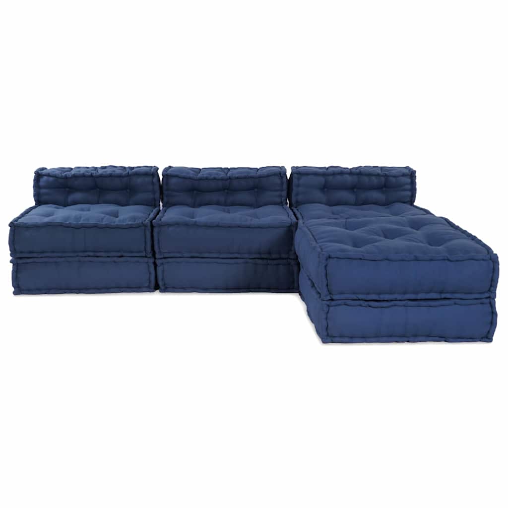Modular Sofa 4 pcs Indigo Fabric