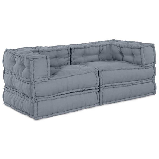 Modulares Sofa 2 pcs Grau 140 x 70 x 56 cm Stoff