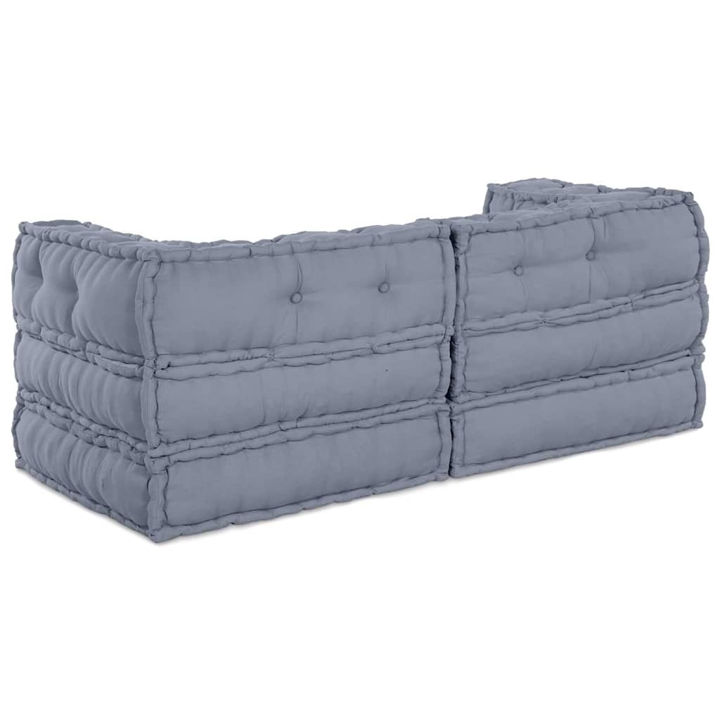 Canapé modulable 2 pièces gris 140 x 70 x 56 cm Tissu