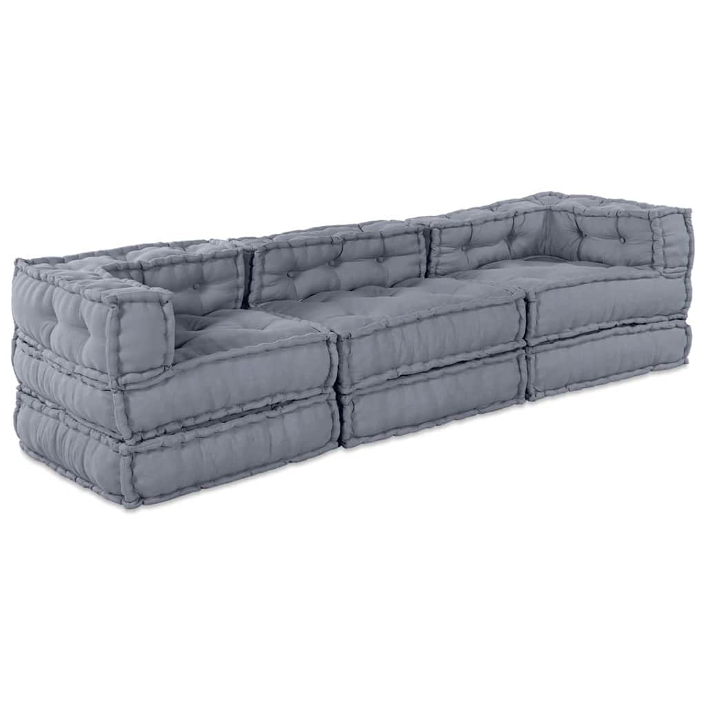 Modulares Sofa 3 pcs Grau Stoff