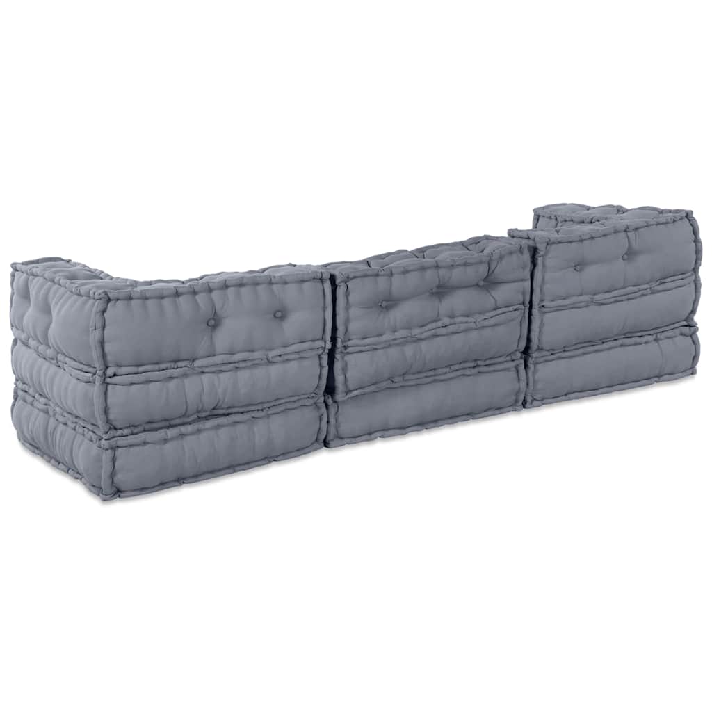 Modulares Sofa 3 pcs Grau Stoff