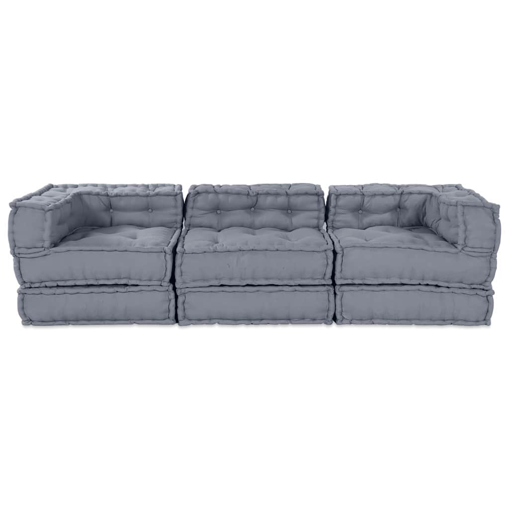 Modulares Sofa 3 pcs Grau Stoff