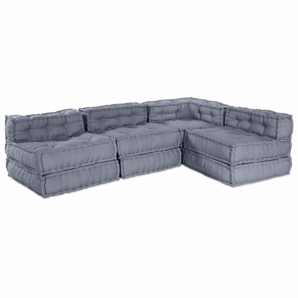 Modulares Sofa 4 pcs Grau Stoff