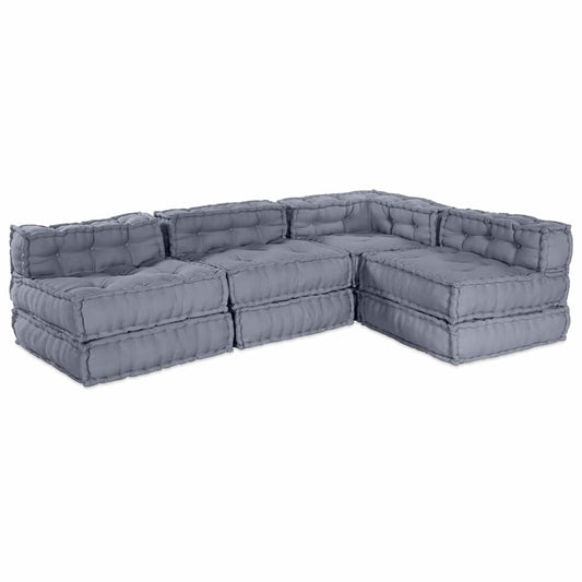 Modulares Sofa 4 pcs Grau Stoff