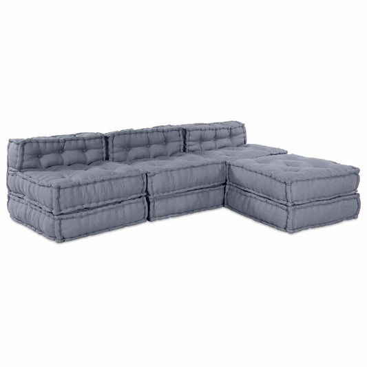 Modulares Sofa 4 pcs Grau Stoff