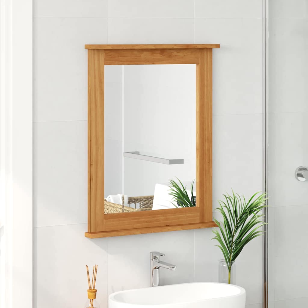 VIGO Honey Brown Mirror 55.5 x 5 x 70 cm Solid Pine