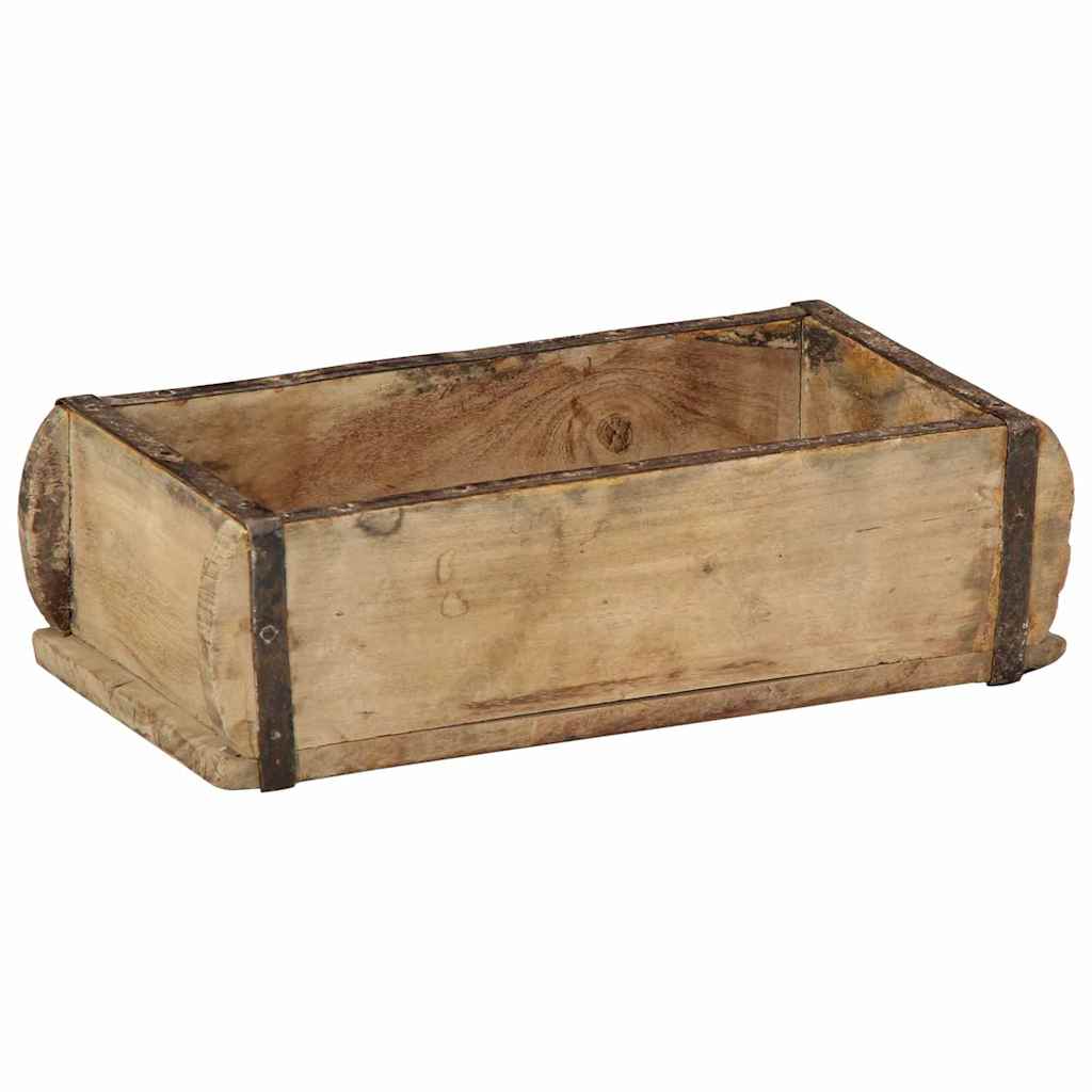 Tablett Braun 30 x 15 x 9 cm Massives upgecyceltes Holz