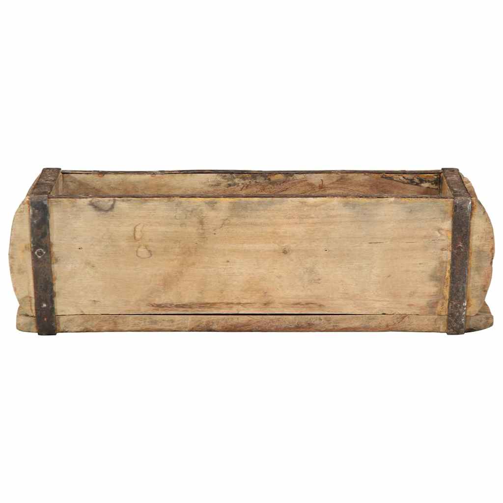 Tablett Braun 30 x 15 x 9 cm Massives upgecyceltes Holz
