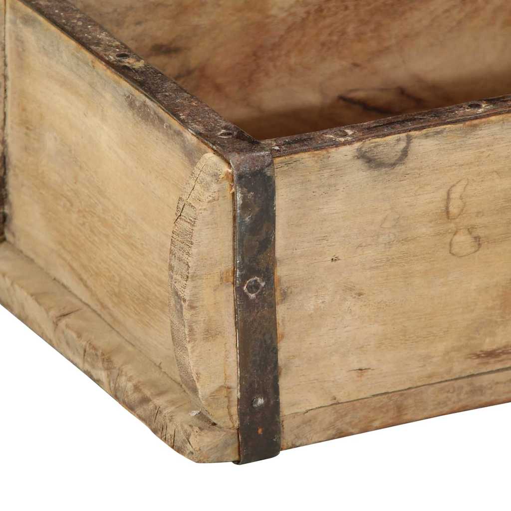 Tablett 4 pcs Braun 30 x 15 x 9 cm Massives upgecyceltes Holz