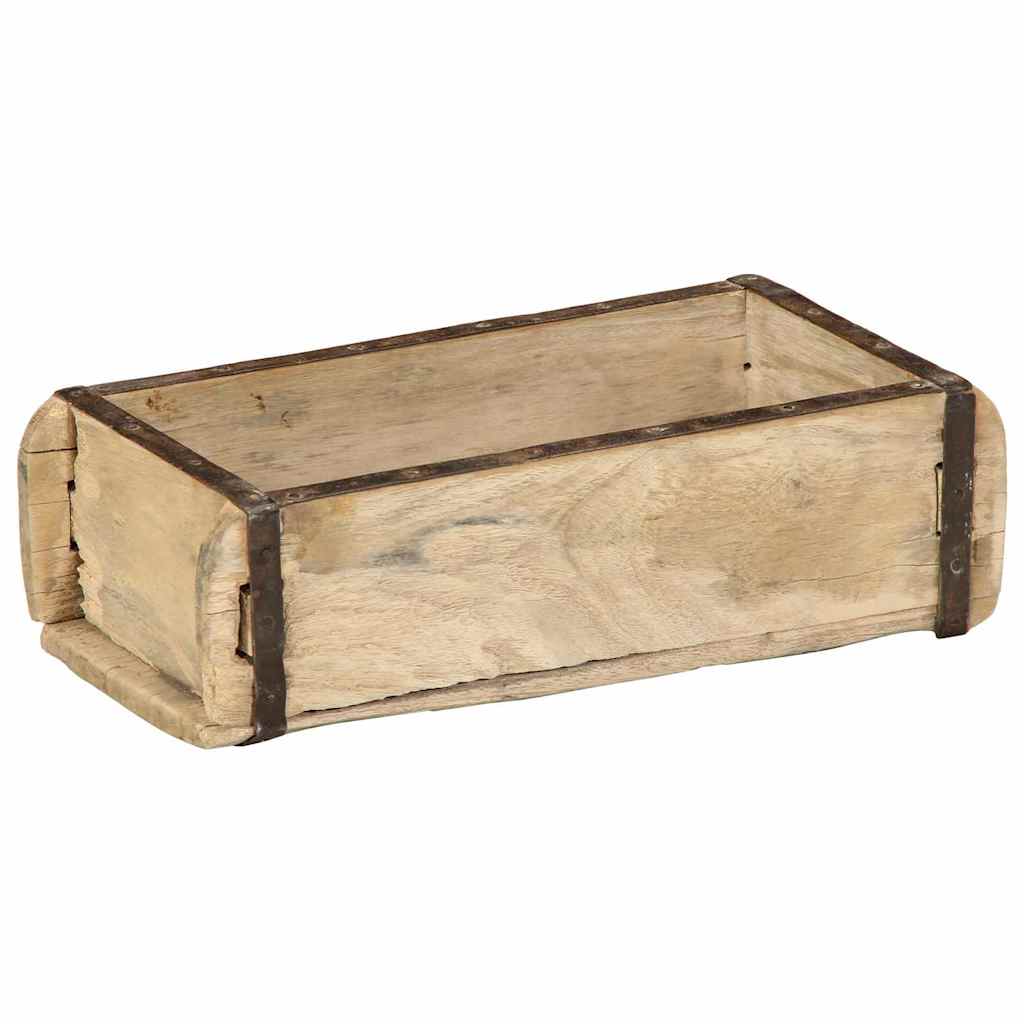 Tablett 4 pcs Braun 30 x 15 x 9 cm Massives upgecyceltes Holz