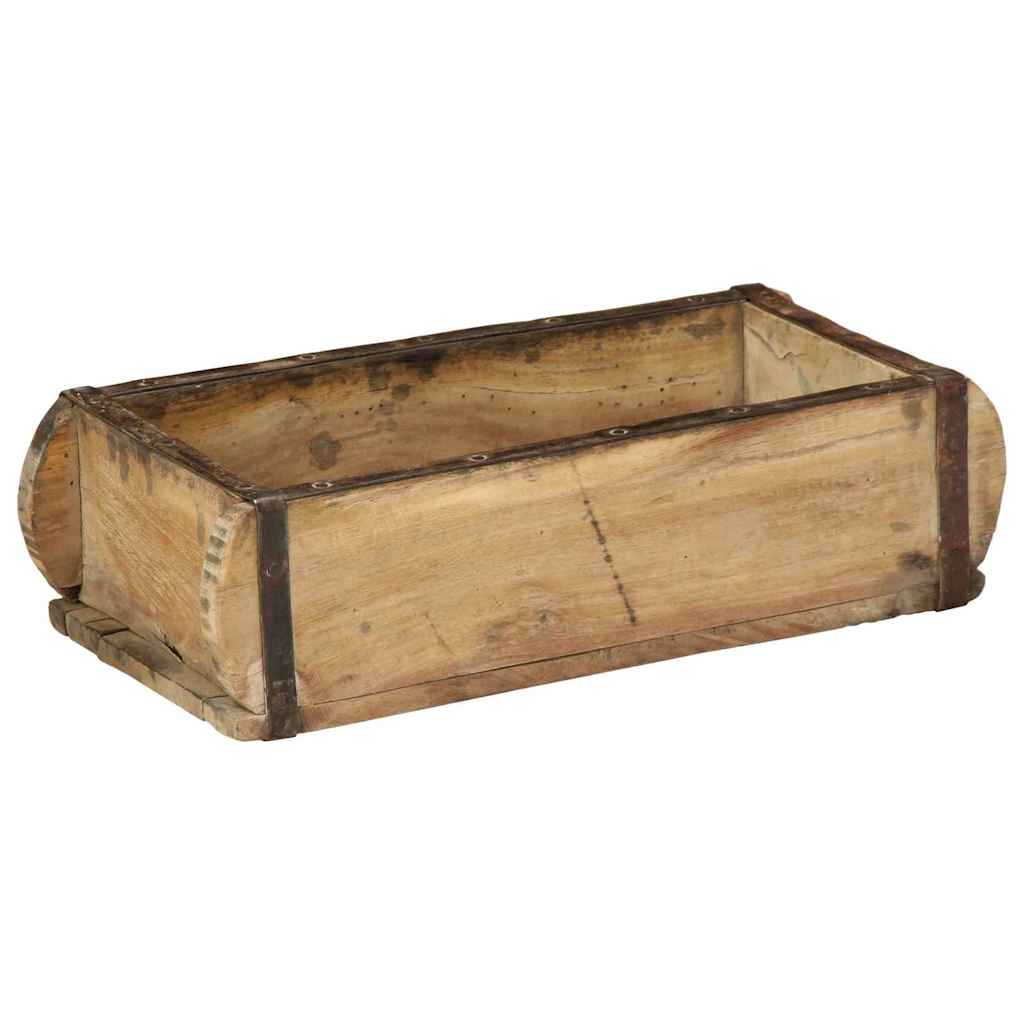 Tablett 4 pcs Braun 30 x 15 x 9 cm Massives upgecyceltes Holz