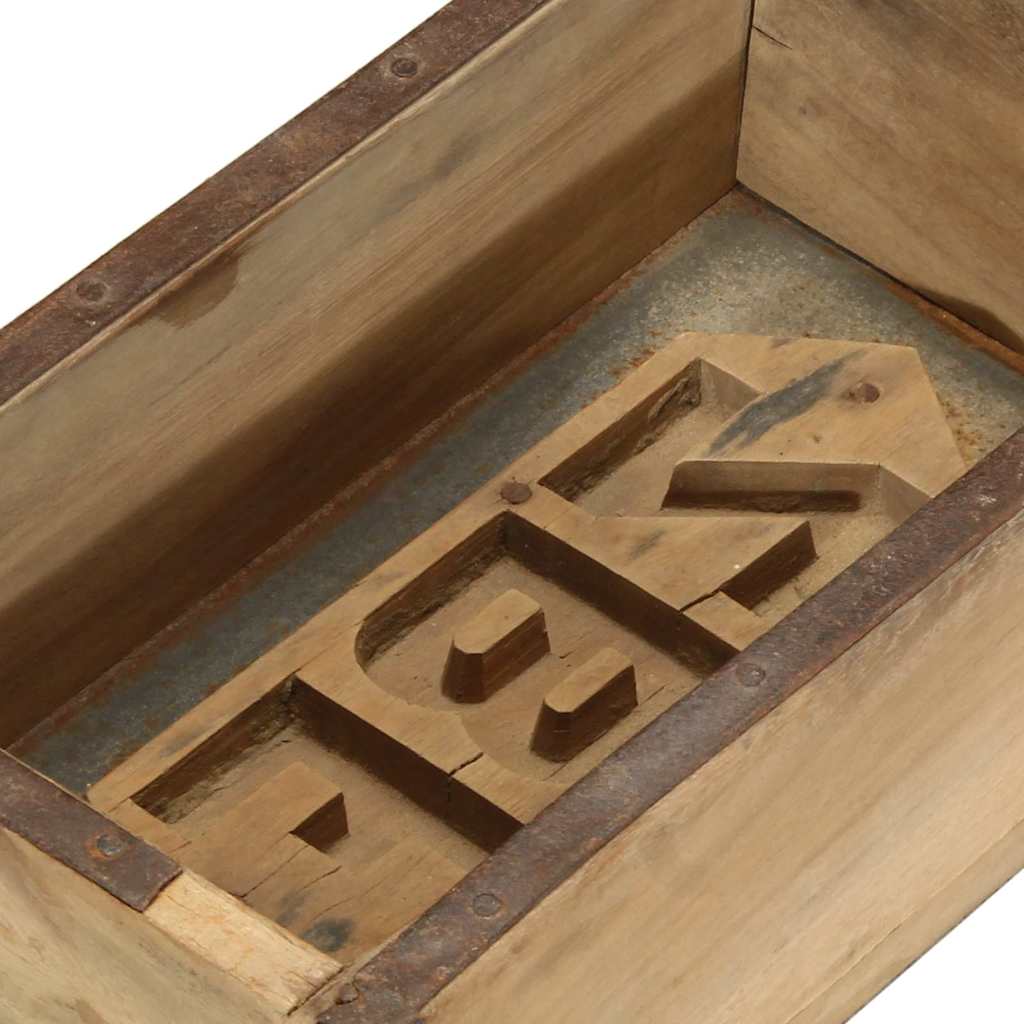 Tablett Braun 57 x 15 x 9 cm Massives upgecyceltes Holz