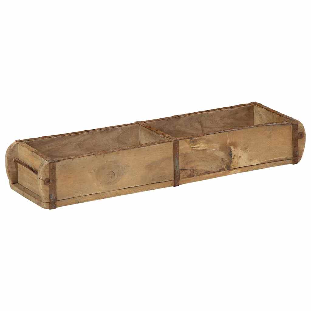 Tablett Braun 57 x 15 x 9 cm Massives upgecyceltes Holz