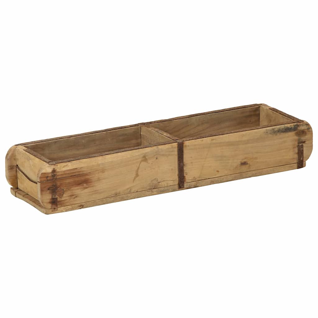 Tablett Braun 57 x 15 x 9 cm Massives upgecyceltes Holz