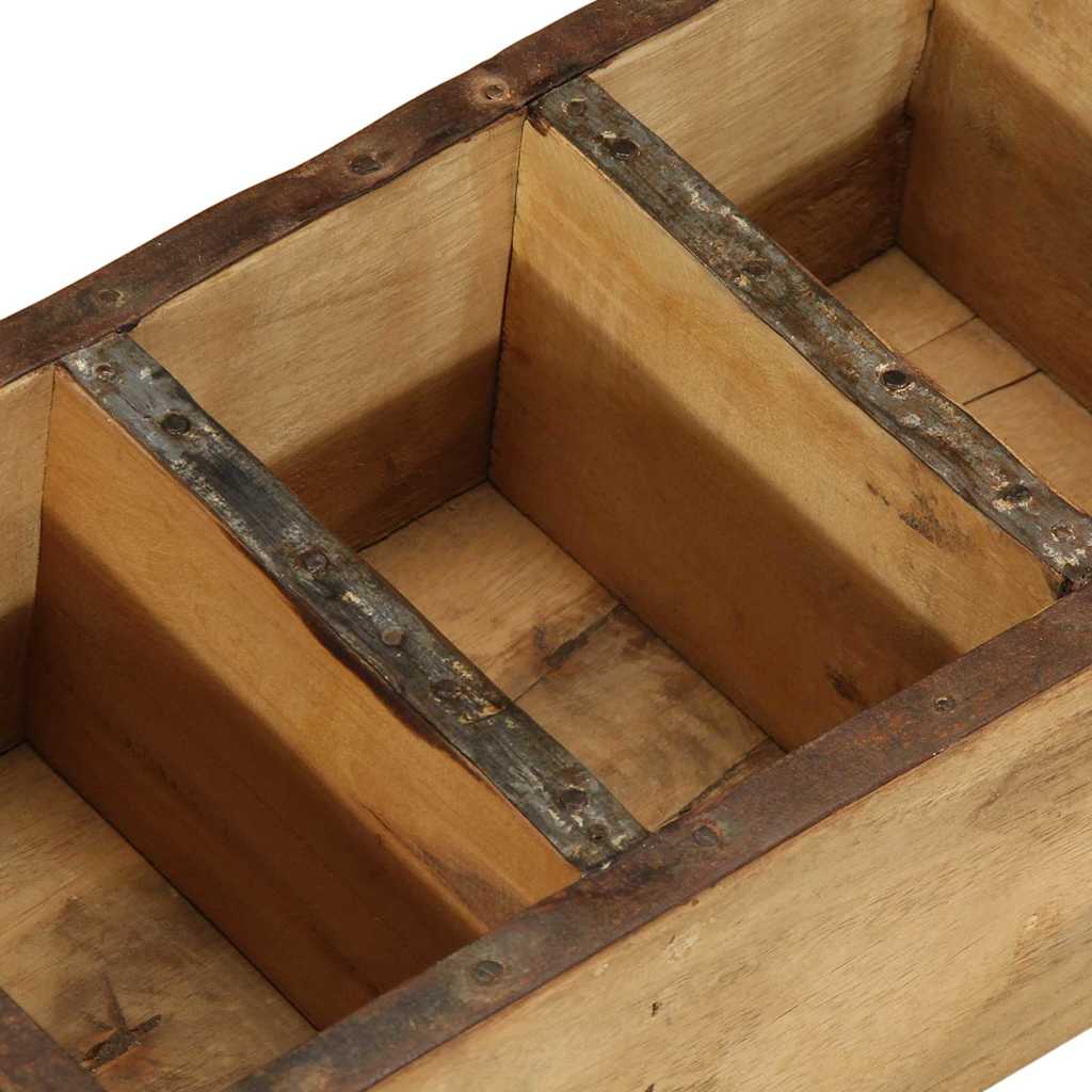 Tray 4 pcs Brown 30 x 14 x 9 cm Solid Reclaimed Wood