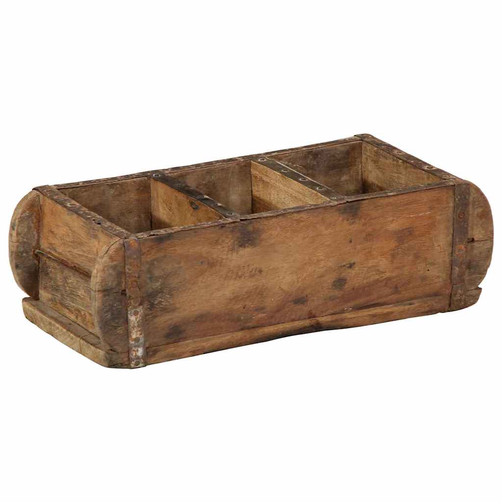 Tray 4 pcs Brown 30 x 14 x 9 cm Solid Reclaimed Wood