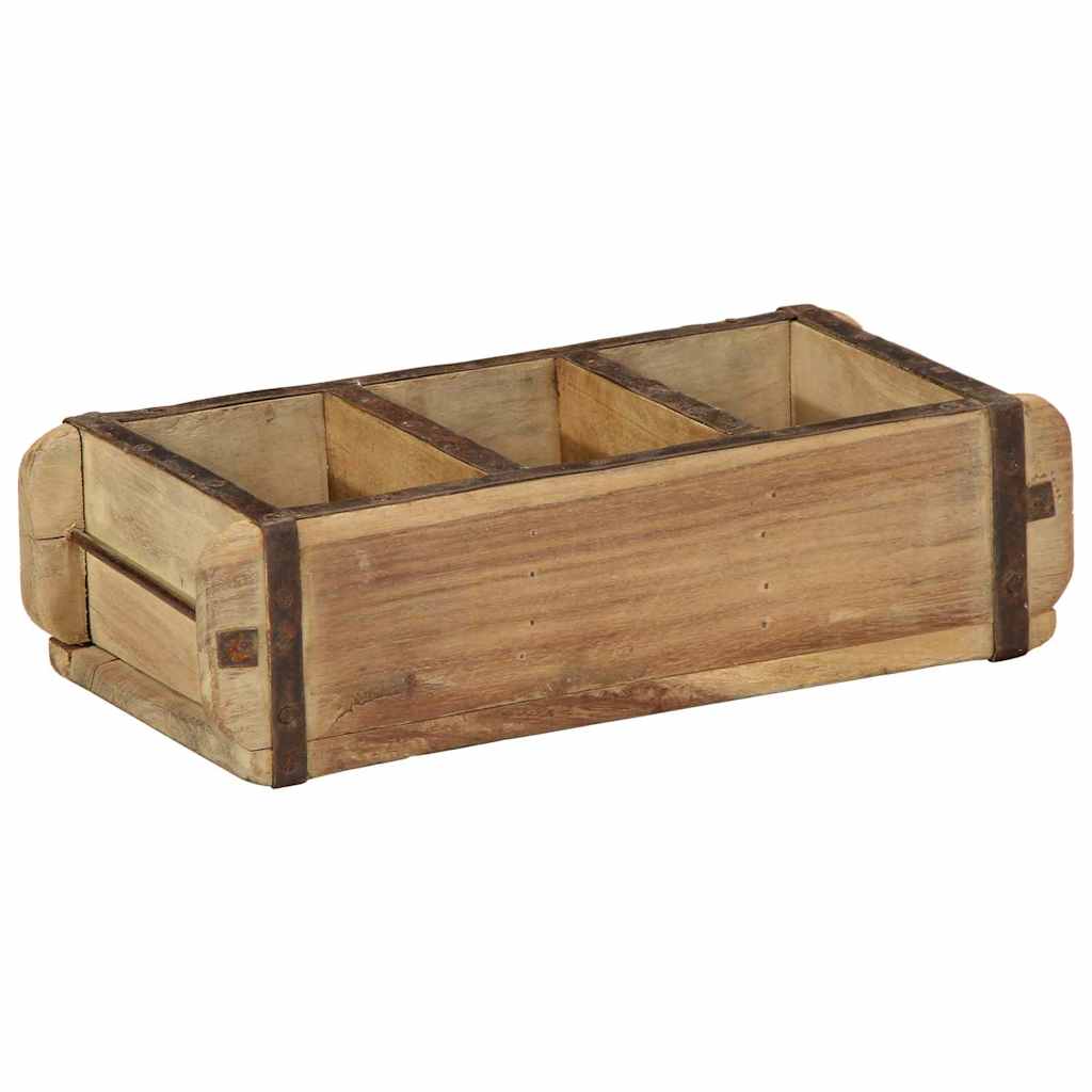 Tray 4 pcs Brown 30 x 14 x 9 cm Solid Reclaimed Wood