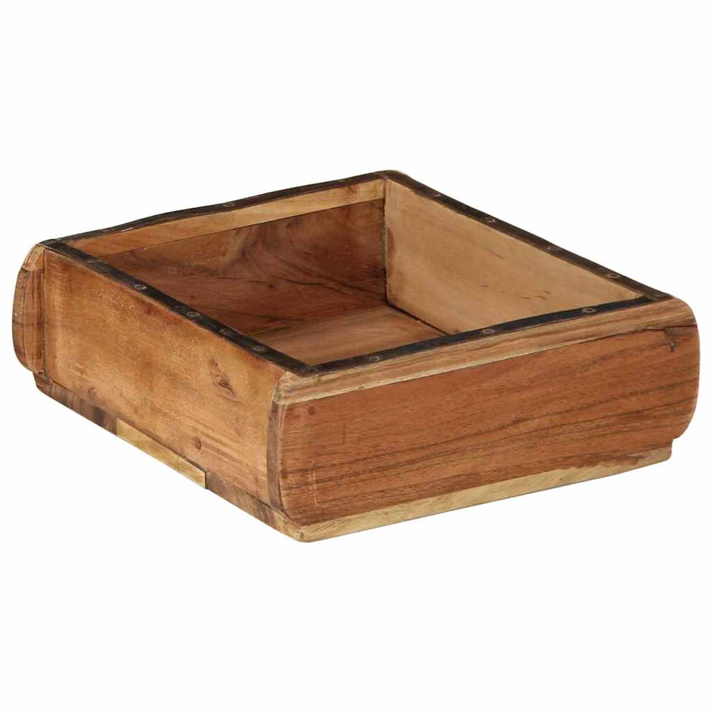Tablett 2 pcs Braun 29 x 31 x 10 cm Massives upgecyceltes Holz
