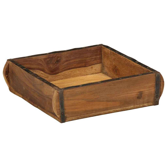 Tray Brown 29 x 31 x 10 cm Solid Upcycled Wood