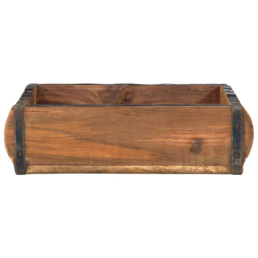 Tablett Braun 29 x 31 x 10 cm Massives upgecyceltes Holz