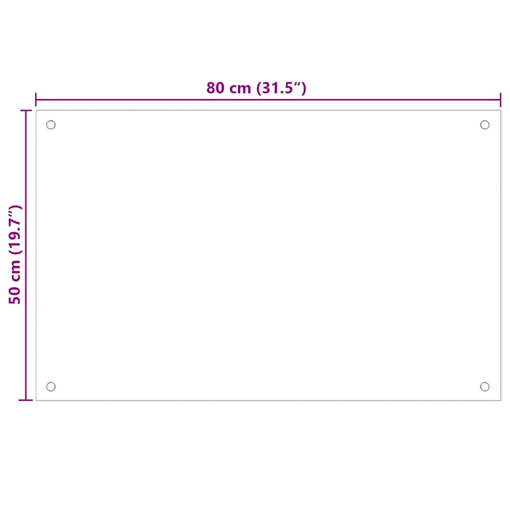 Küchenrückwände 2 Stk. Transparent 80x50 cm Hartglas
