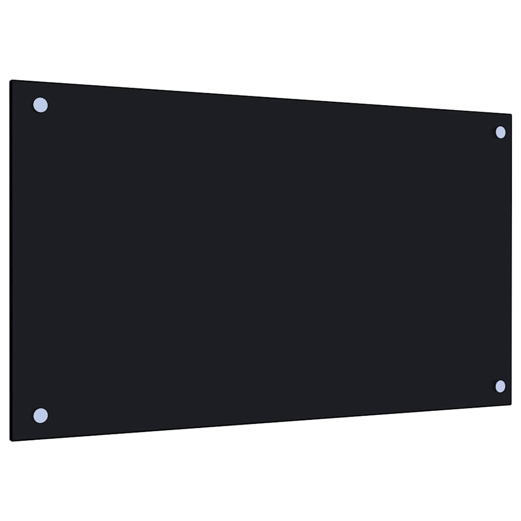 Küchenrückwände 2 Stk. Schwarz 70x40 cm Hartglas