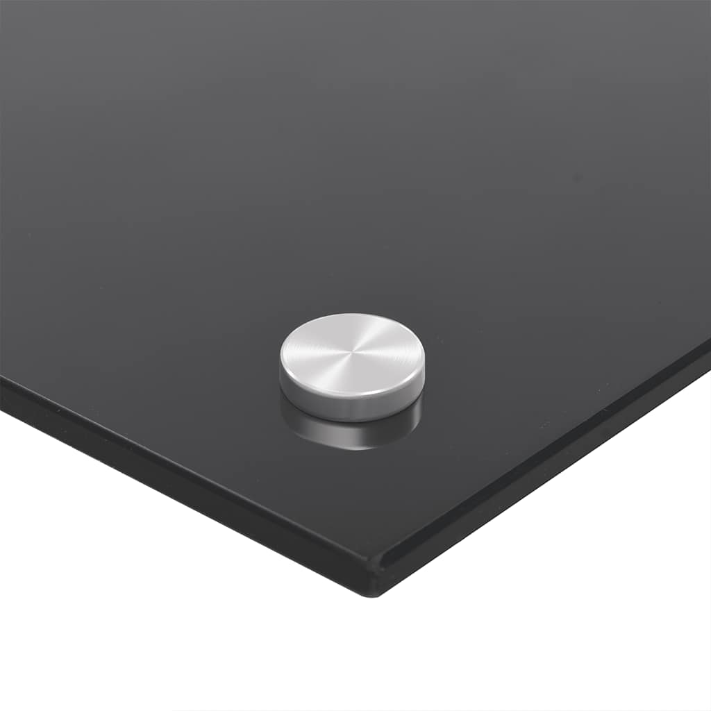 Küchenrückwände 2 Stk. Schwarz 70x60 cm Hartglas