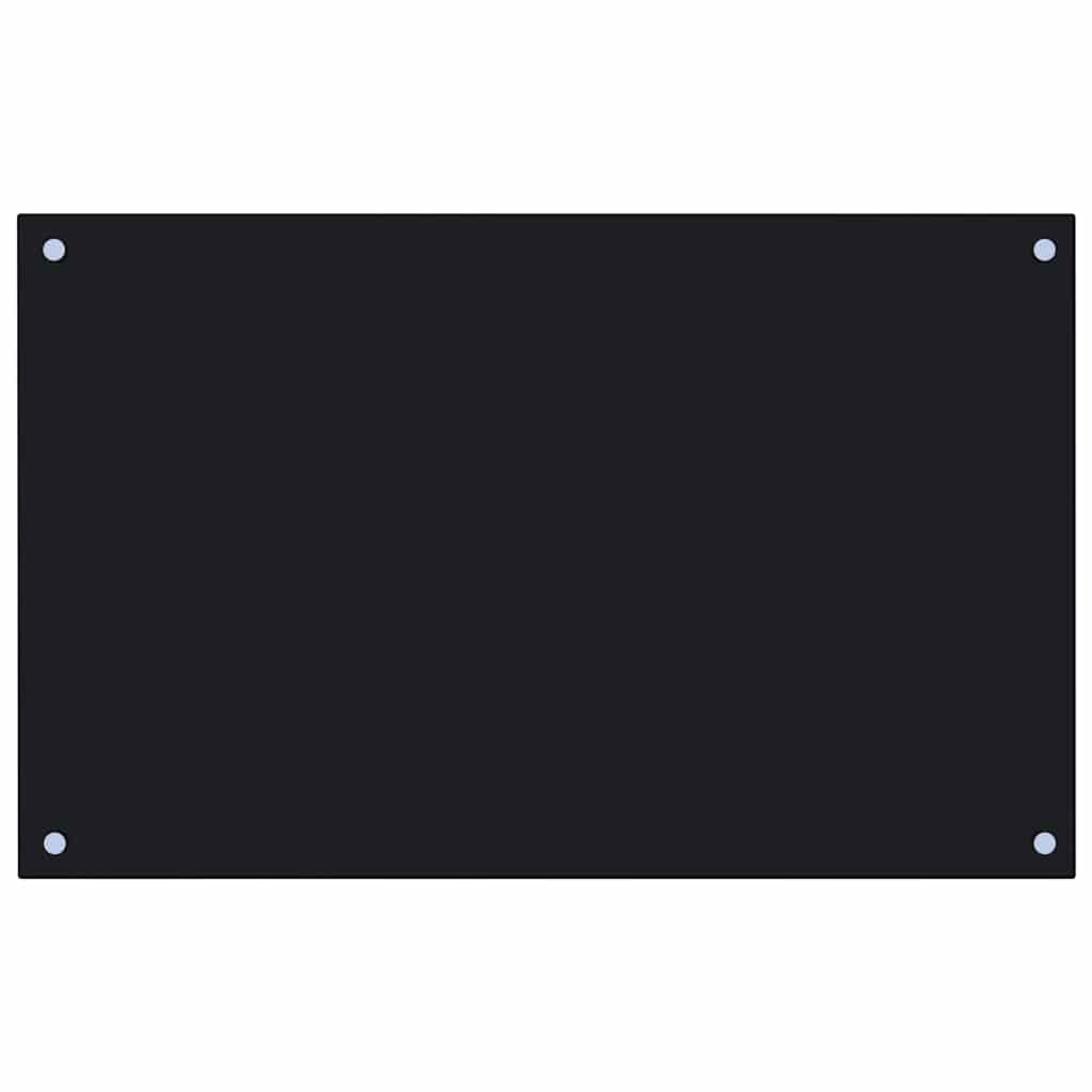 Küchenrückwände 2 Stk. Schwarz 80x50 cm Hartglas