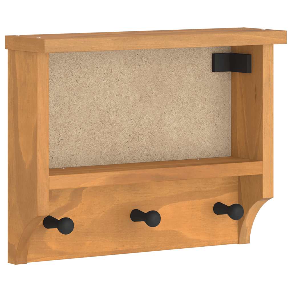 Porte-manteau mural SANDNES 45x12x35 cm Pin massif