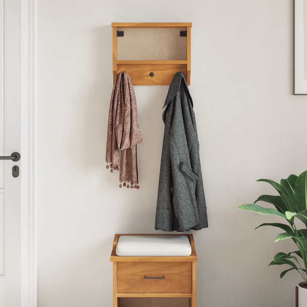 Porte-manteau mural SANDNES 45x12x35 cm Pin massif