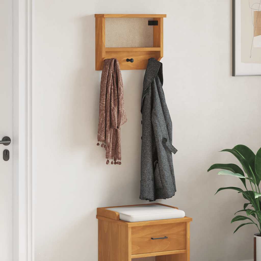Porte-manteau mural SANDNES 45x12x35 cm Pin massif