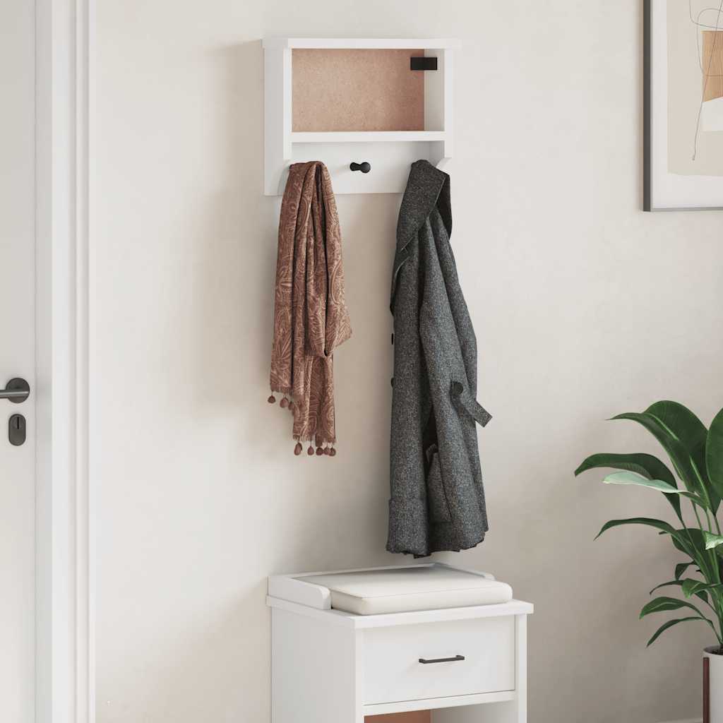 Wall Wardrobe SANDNES White 45x12x35 cm Solid Pine Wood