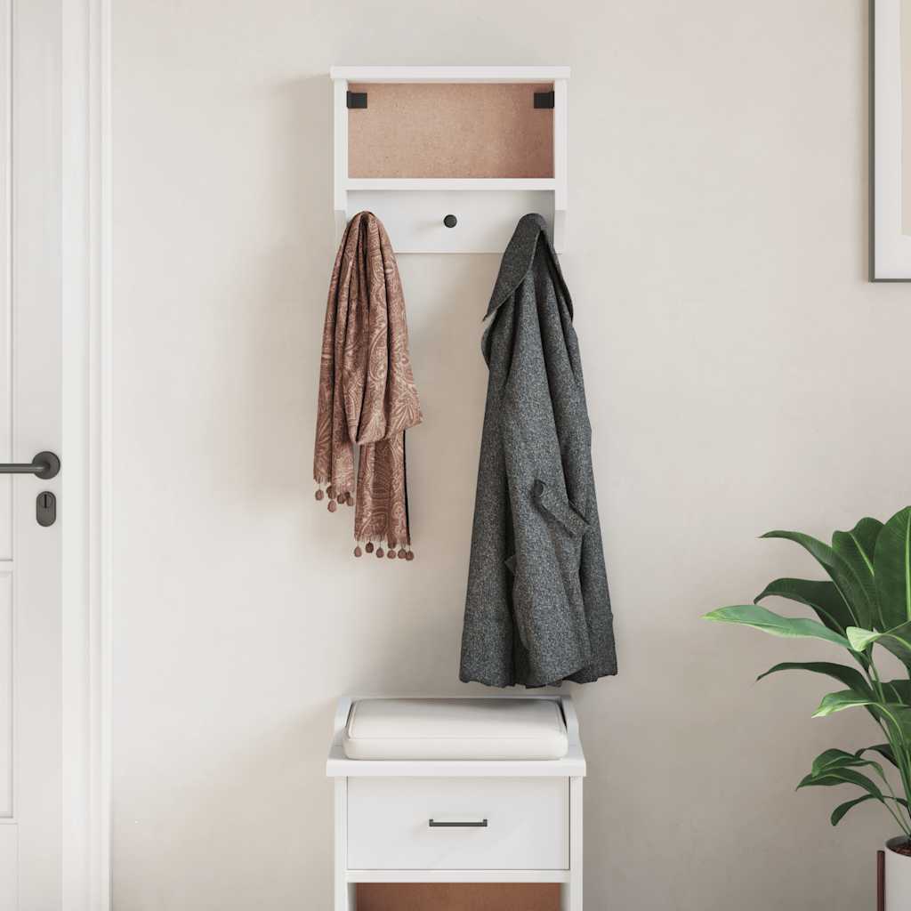 Wall Wardrobe SANDNES White 45x12x35 cm Solid Pine Wood