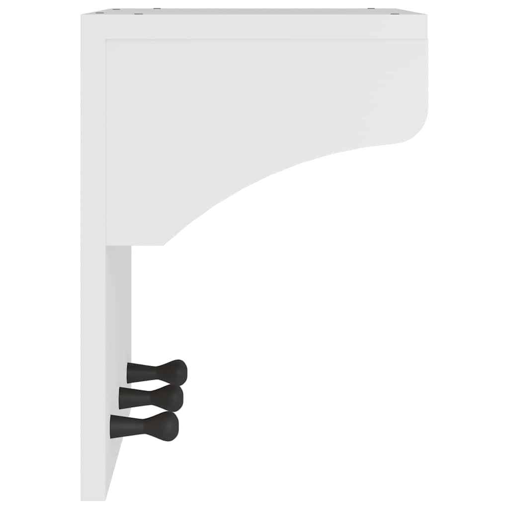 Wall Coat Rack SANDNES White 43x30x42 cm Solid Pine Wood