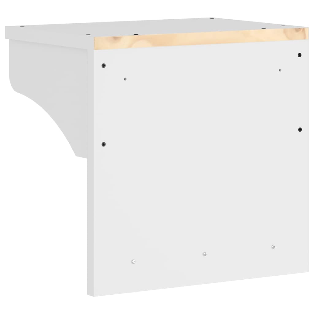 Wall Coat Rack SANDNES White 43x30x42 cm Solid Pine Wood