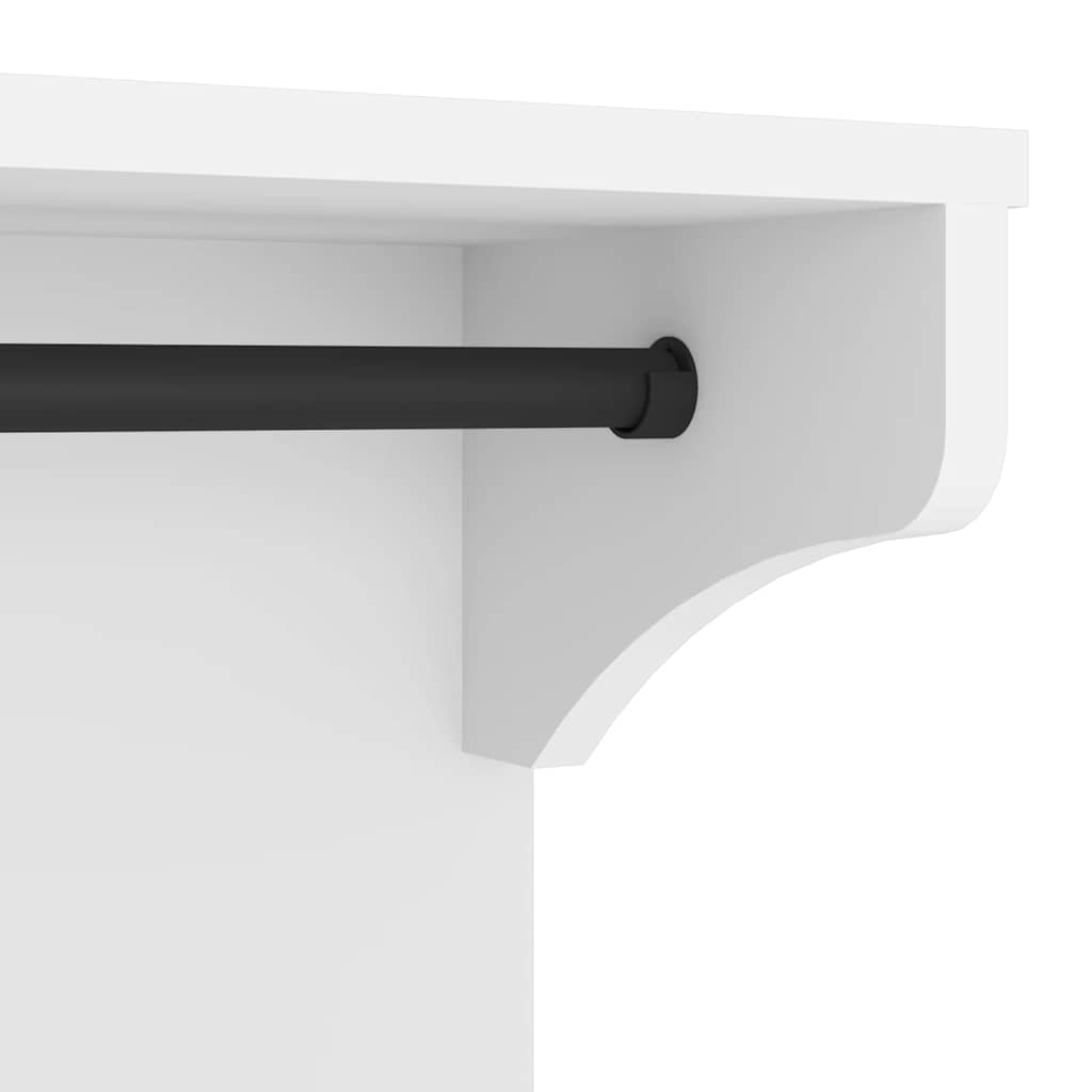 Wall Coat Rack SANDNES White 43x30x42 cm Solid Pine Wood