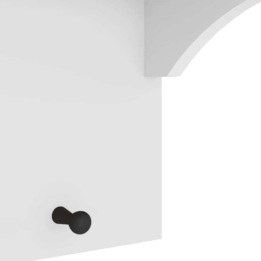 Wall Coat Rack SANDNES White 43x30x42 cm Solid Pine Wood